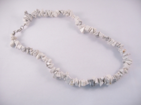 Gem stone necklace 45cm Howlite White