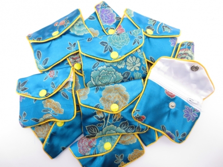 Chinese small pouches set of 12 turquoise