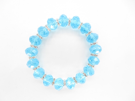 Crystal bracelet with diamonds blue