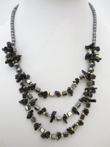 stone and haematite necklace Onyx