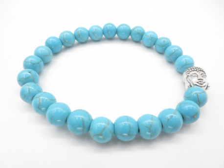 8mm bracelet Turquoise Buddha with gift-box