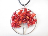 Tree of Life Necklace red coral