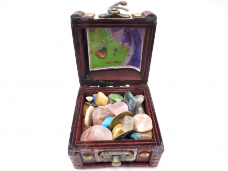 Pirate Box Assorted Polished Stone + Coins - wholesale