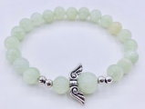 Gemstone Bracelet Wholesale - 8mm Green Jade Angels Bracelet