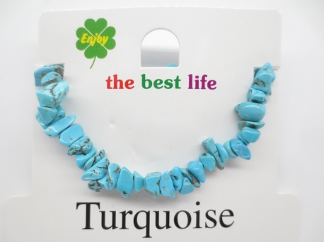 Thin gemstone bracelets Turquoise (12pcs)