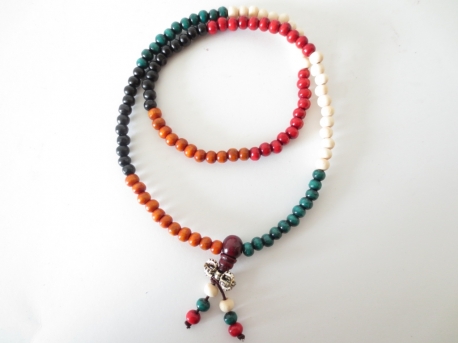 Mala prayer bead colored wood 6mm