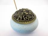 incense/conesburner with flowers blue