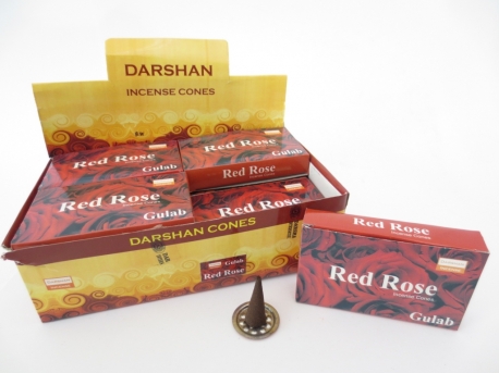 Darshan incense cones Red Rose