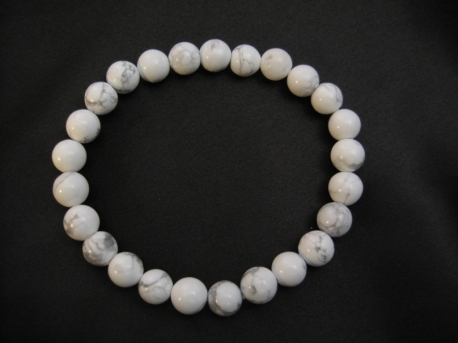 0,8cm gemstone bracelace Howlite White