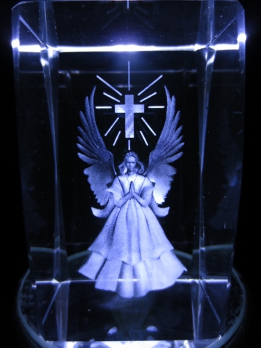 3D laserblok with angel and cross