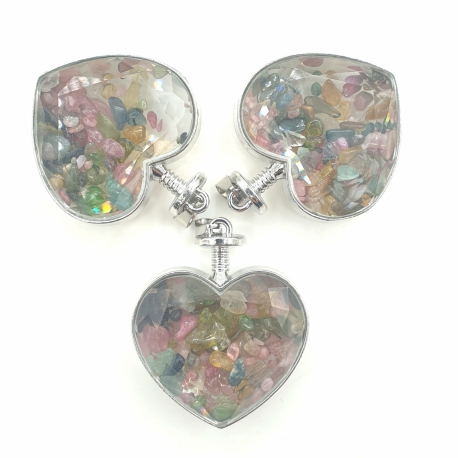 Wholesale - Gemstone Heart Pendant - Mixed
