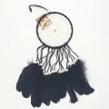 Wholesale - 15cm Crochet Dreamcatcher black with goose feathers