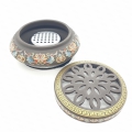 Wholesale - Luxury Resin Burner - Gold with Lotus and Chinese currency