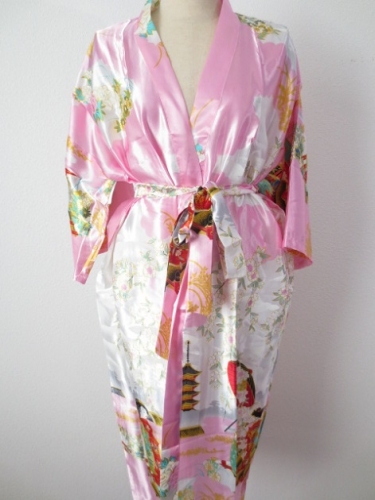 Japanese kimono long light pink