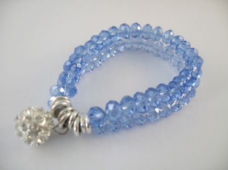 Double cristal bracelet blue