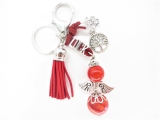 Angel gemstone keychain red coral 