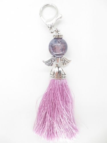 Guardian Angel keychain ball lilac