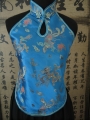 Chinese top with hole and dragon (turquoise)