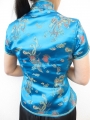 Shanghai blouse dragon/phoenix turquoise