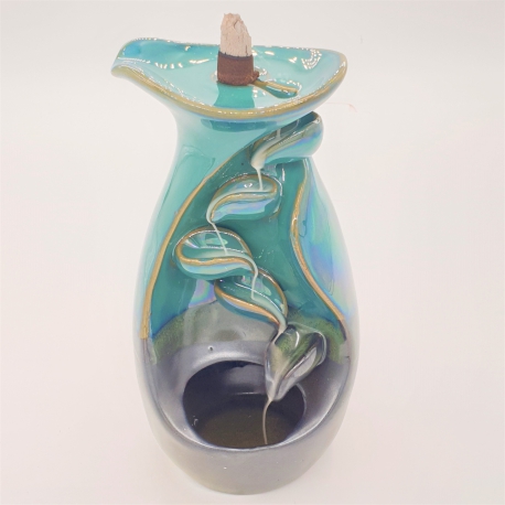 Wholesale - Backflow Incense Burner Vase Green/Blue