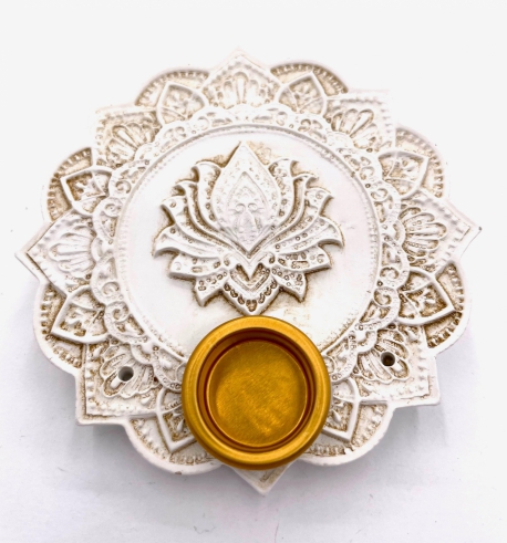 Lotus incense holder round white (6pcs)