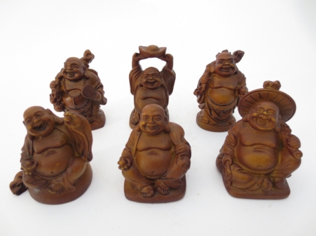 Wholesale - 5 cm Buddha Set Brown 6 pieces
