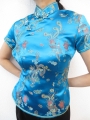 Shanghai blouse dragon/phoenix turquoise