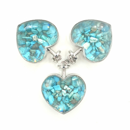 Wholesale - Gemstone Heart Pendant - Turquoise