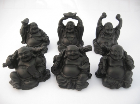 Wholesale - Buddhas set Black 6 pieces 