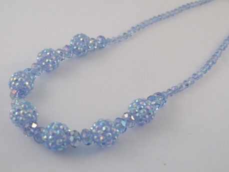 Imitation Shamballa necklace blue