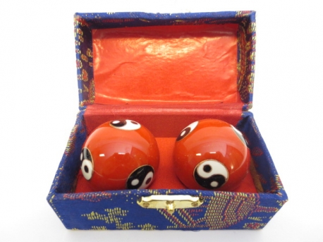 Massage balls red with Yin Yang 3.5cm