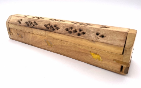 Incense box traditional wood elephant