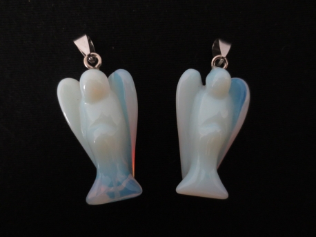 Angel gemstone pendant set large (2pcs) - opalite