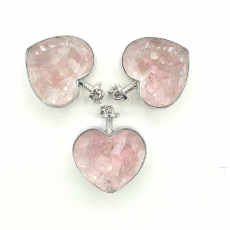 Wholesale - Gemstone Heart Pendant - Rose Quartz