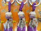Lucky cat keyhanger set of 6 purple