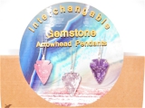 Interchangeable Gemstone Arrowhead Pendants - wholesale