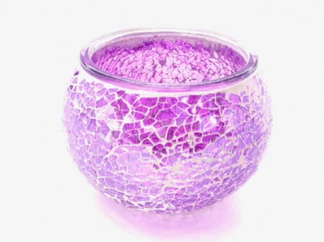  Wholesale - Mosaic tealight holder purple