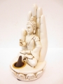 Incense holder white Buddha with hand medium