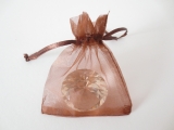 Organza gift bag blanco Brown 7.5 x 10cm