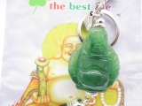Happy buddha keychain green