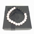 Wholesale - 8mm bracelet Rose Quartz with Lava stone and gift box