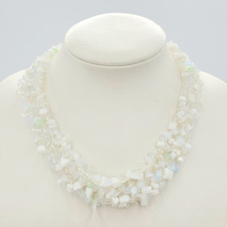 Wholesale - Wide stone necklace Opalite