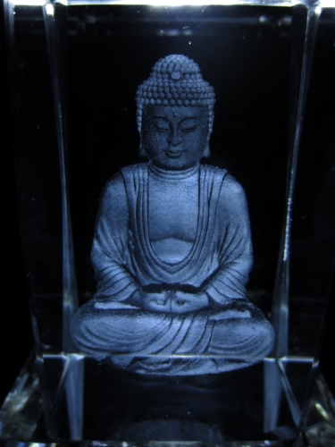 3D laserblok with meditation Buddha