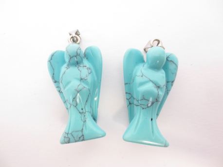 Angel gemstone pendant set large (2pcs) - turquoise