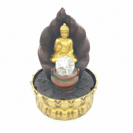 Wholesale - Meditation Led Lighting Buddha with Pot of Gold Fountain Small