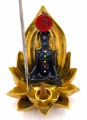 Lotus 7 Chakra Meditation OM incense holder gold