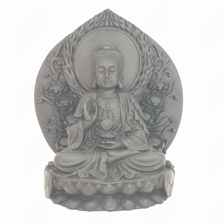 Wholesale - Buddha Black sitting on lotus throne for wall