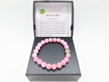 8mm bracelet Rose quartz Buddha with gift-box