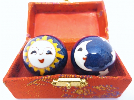 Massage balls blue with Sun & Moon