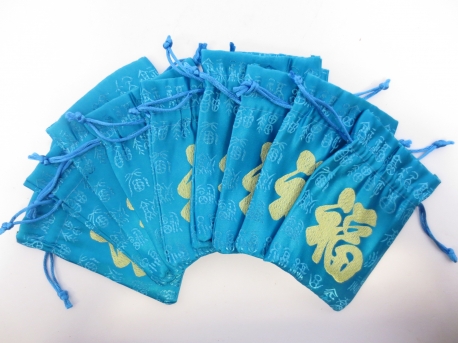 brocade pouch 'fu' turquoise